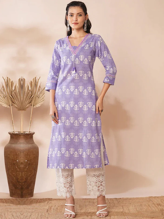 Purple Pine Tree Ethnic Costume