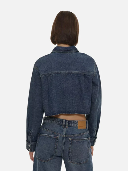 Cropped denim shirt