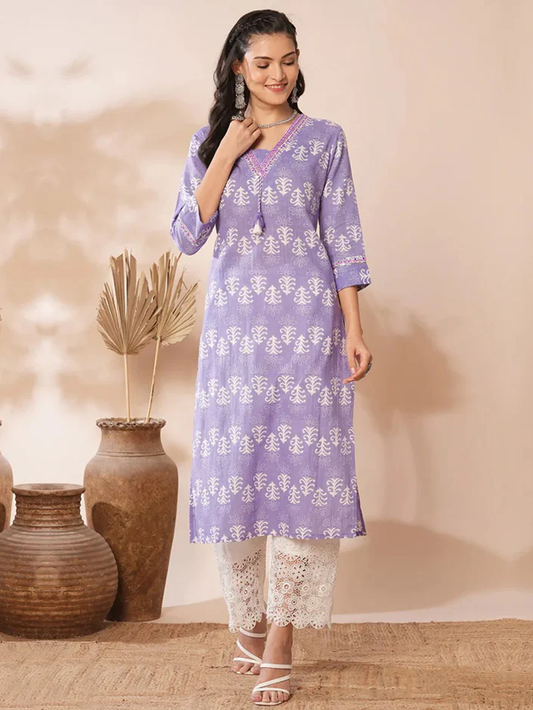 Purple Pine Tree Ethnic Costume