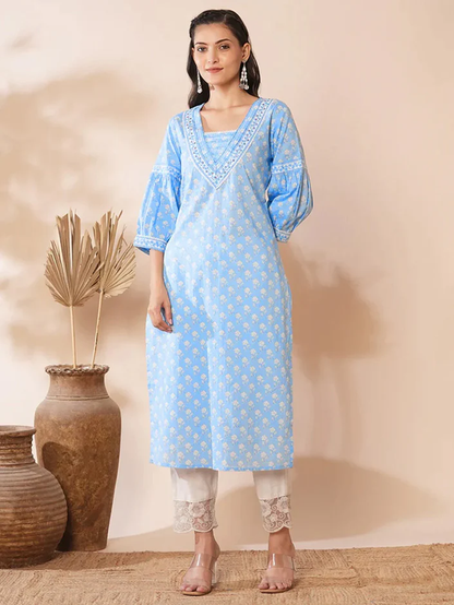 Blue Traditional Ethnic Costume