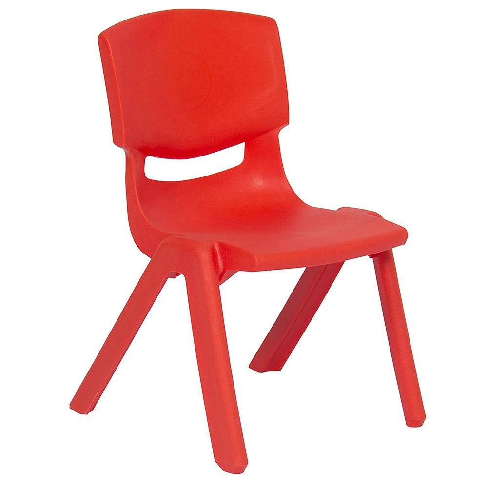 JOON Stackable Plastic Kids Learning Chairs, Red, 20.5x12.75x11 Inches, 2-Pack