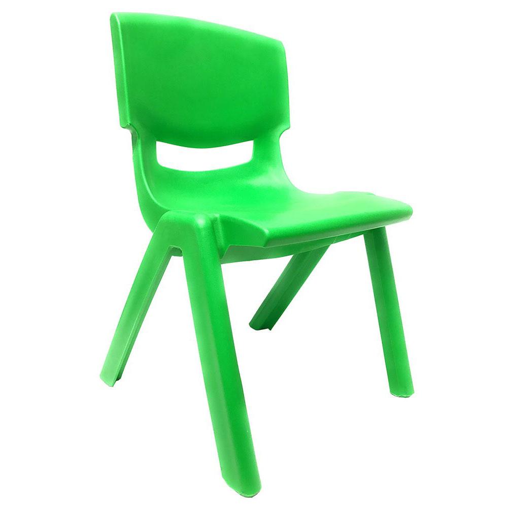 JOON Stackable Plastic Kids Learning Chairs, Green, 20.5x12.75X11 Inches, 2-Pack