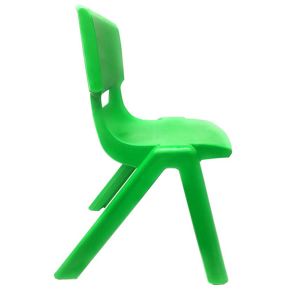 JOON Stackable Plastic Kids Learning Chairs, Green, 20.5x12.75X11 Inches, 2-Pack